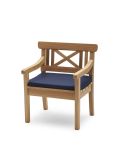 klassischer Gartenstuhl aus Holz in Teak mit Auflage in marine - DRACHMANN von Skagerak