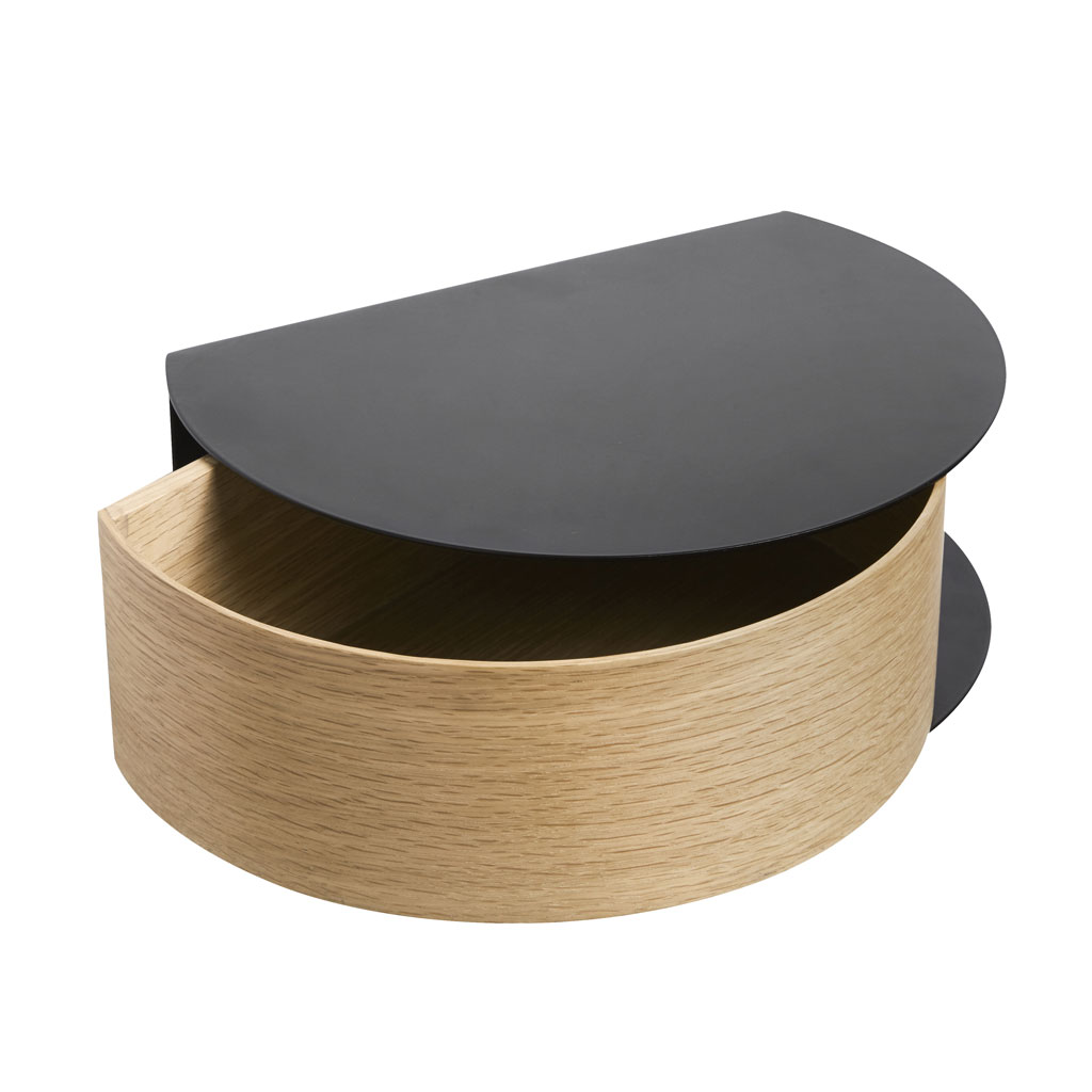 Woud - Wallie - Design Schlüsselkasten aus Holz und Metall mit Ablage