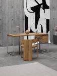 Modernes Office-Setting mit dem Schreibtisch OUTLINE DESK von Kristina Dam aus massivem Eichenholz und rostfreiem Stahl Schreibtisch OUTLINE DESK