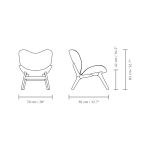Technische Zeichnung des lounge Sessel aus Holz - A CONVERSATION PIECE LOW von UMAGE