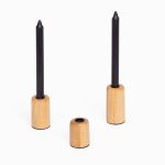 Kerzenhalter 3er-Set aus Holz in Eiche für Stabkerzen - CANELE CANDLESTICKS von Rio Lindo