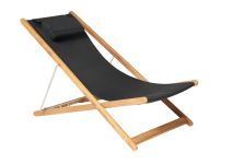 Liegestuhl KATE von Traditional Teak in Textilene schwarz mit Nackenrolle Moderne Gartenliege verstellbar von Traditional Teak - KATE