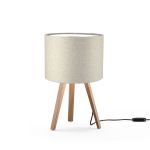 Tischleuchte mit Dimmer in Eiche natur mit Lampenschirm aus Filz in naturweiß - LUCA STAND little von maigrau