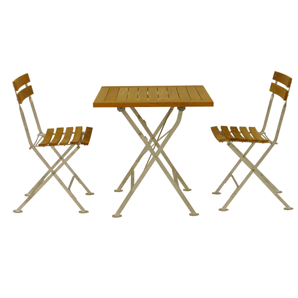 Jan Kurtz - Lucca- klappbares Balkonmöbel-Set aus Teakholz und Metall