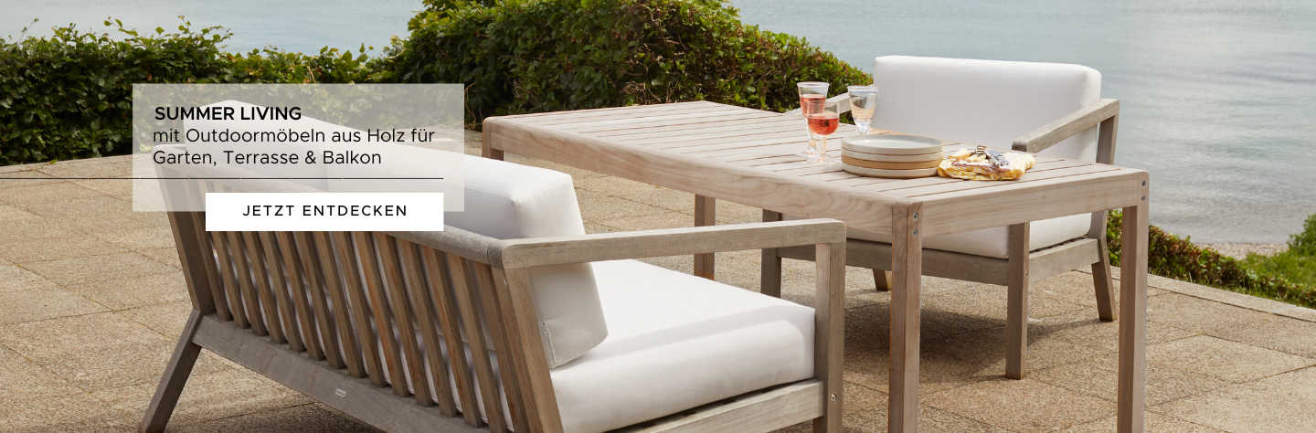 Summer Living: Mit Outdoormöbeln aus Holz für Garten, Terrasse & Balkon