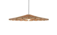 Pendelleuchte ARAME von Tom Raffield aus hellem Eschenholzfurnier Tom Raffield ARAME - Pendelleuchte aus Holzfurnier in Esche