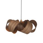 Ausgefallene Hängeleuchte DRIFT PENDANT aus Holzfurnier in Walnuss von Tom Raffield DRIFT PENDANT von Tom Raffield - ausgefallene Hängeleuchte aus Holz in Walnuss