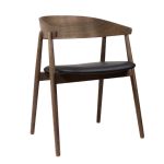 Gepolsterter Designer Esszimmerstuhl AC2 von Andersen Furniture in Eiche, geräuchert & geölt mit schwarzem Lederbezug Designer Esszimmerstuhl mit Polster aus Leder - AC2 CHAIR Andersen Furniture