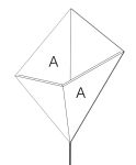 Mit A markierter Fläche kann je nach Belieben farbig gewählt werden Design Leuchte als technische Zeichnung von Drugeot Manufacture - CERF VOLANT