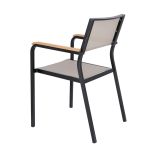 Gartenstuhl aus Aluminium und Holz in der VSeitenansicht LUX ALU von Jan Kurtz