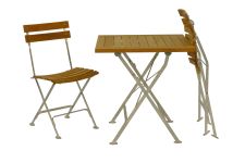 Balkonmoebel Set mit Klappstuhl aus Teakholz und Metall - LUCCA von Jan Kurtz