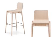 moderner Design Barhocker aus Holz MALMÖ von Pedrali