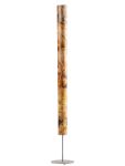 Dimmbare Stehleuchte COLUMNA von LeuchtNatur mit säulenförmigem Lampenschirm aus Steinfurnier in der Ausführung Bayrischer Herbst und schwarzem Lampenfuß Stehleuchte Säule dimmbar in Bayrischer Herbst Edelstahl - COLUMNA von LeuchtNatur