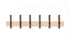 Funktionale, 78 cm lange Garderobenleiste RECES aus hellem und dunklem Eichenholz von Roon & Rahn  Garderobenleiste aus Holz in Eiche mit 78 cm Länge - RECES von Roon & Rahn