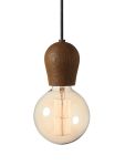 Die Glühbirne BRIGHT SPROUT von Nordic Tales mit Holzfassung in geräucherter Eiche mit schwarzem Textilband Glühbirne als Lampe mit Holzfassung - BRIGHT SPROUT von Nordic Tales
