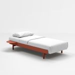 90 cm Bett aus pulverbeschichteten Stahl in Terracotta - BED von MOEBE