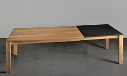 Esszimmertisch ausziehbar in Eiche geölt charcoal VARIUS von vitamin design