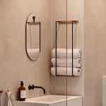 Dezenter Handtuchhalter TOWEL RACK von by Wirth aus Eichenholz und Metall TOWEL RACK von by Wirth - Handtuchhalter aus Holz Eiche und Metall