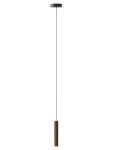 schmale LED Pendelspot Leuchte aus Holz in Eiche dunkel - CHIMES LAMP von UMAGE