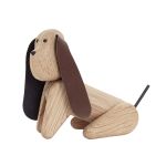 Großer Hund MY DOG aus Holz und Leder von Andersen Furniture - Größe L (11 x 13 x 6 cm) Hund aus Holz in Eiche - My Dog von Andersen-Furniture