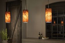 Moderne Esstisch Pendelleuchte NUX mit Lampenschirm aus Holzfurnier von LeuchtNatur Moderne Esstisch Pendelleuchte mit Lampenschirm aus Holzfurnier - NUX von LeuchtNatur