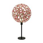 ausgefallene Tischleuchte aus Bambus in natur / rot - CORAL von David Trubridge