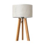 Tischlampe LIGNA mit Holzfuß Tischlampe mit Holzfuß in Eiche und Lampenschirm Bätter - LIGNA von LeuchtNatur