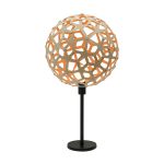 ausgefallene Tischleuchte aus Bambus natur / orange - CORAL von David Trubridge
