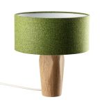 Tischleuchte Holzfuß aus Eiche in Baumwollfilz grün PURA von LeuchtNatur