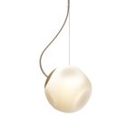 Pendelleuchte aus Glas und Messing mit Textilkabel in creme - BRIGHT BAROCCO von Nordic Tales