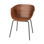 Schalenstuhl GOSSIP von Jan Kurtz im spannenden Materialmix aus Schlichtholz mit Echtholzfurnier und pulverbeschichtetem Stahl GOSSIP von Jan Kurtz - Schalenstuhl aus Schlichtholz mit Echtholzfurnier