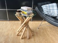 keilbach - TAVOLINO Beistelltisch rund aus Glas und Holz
