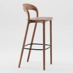 Massivholz Barhocker mit Rückenlehne NEVA LIGHT 79 BAR CHAIR von Artisan