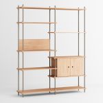 modulares Aufbewahrungssystem in Eiche / Grau - SHELVING SYSTEM TALL CABINET von MOEBE