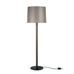 Stehlampe mit Schirm in bronzegrau in Eiche geräuchert - MIYU 140 von maigrau