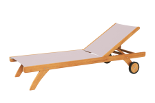 Gemütliche Gartenliege KATE mit Textilene in taupe KATE von Traditional Teak - Gartenliege mit Batyline in taupe