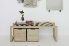 Moderne, 120 cm lange Sitzbank CUTTER von Skagerak für den Flur  Sitzbank für Flur und Bad - 120 cm lange CUTTER BENCH von Skagerak