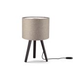 Tischleuchte mit Dimmer in Eiche geräuchert mit Lampenschirm aus Filz in bronzegrau - LUCA STAND little von maigrau