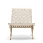 Loungesessel in Eiche geseift mit Sitzfläche in natur - Der MG501 Cuba Chair von Carl Hansen and Son