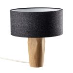 Tischleuchte Holzfuß aus Eiche in Baumwollfilz anthrazit PURA von LeuchtNatur