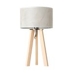 Tischlampe LIGNA mit Holzfuß Tischlampe mit Holzfuß in Zirbe und Lampenschirm Blätter - LIGNA von LeuchtNatur