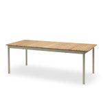 Gartentisch PELAGUS aus elfenbeinfarbenem Aluminium und FSC-zertifiziertem Teakholz von Skagerak gartentisch ausziehbar aus Holz und Alu - PELAGO TABLE von Skagerak