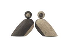 Seitenansicht von den Design-Figuren aus Holz - SPATZENPÄRCHEN von Kay Bojesen