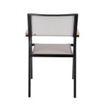 Gartenstuhl aus Aluminium und Holz in der Rückansicht LUX ALU von Jan Kurtz