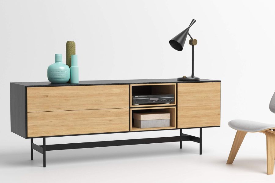 Sideboard aus Holz & Metall MAYA lower von take me HOME | HolzDesignPur