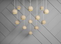 Brdr. Krüger - LUNE PENDANT kugelförmige LED Pendelleuchte aus Holz in Eiche