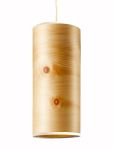 Moderne Pendelleuchte NUX von LeuchtNatur aus Holzfurnier in Zirbe mit weißer Einfassung Esstisch Pendelleuchte in Zirbe in weiss - Nux von LeuchtNatur