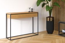 Designer Konsolentisch SKINNY XL OAK mit Schublade von take me HOME Designer Konsolentisch mit Schublade - SKINNY XL OAK von take me HOME
