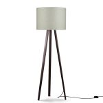 Stehleuchte dimmbar in Eiche geräuchert mit Lampenschirm aus Filz in naturweiß - LUCA STAND HIGH von maigrau