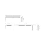 Technische Zeichnung des ausziehbaren Esstisch HEART N SOUL DINING TABLE 200 von UMAGE Technische Zeichnung des ausziehbaren Esstisch HEART N SOUL DINING TABLE 200 von UMAGE